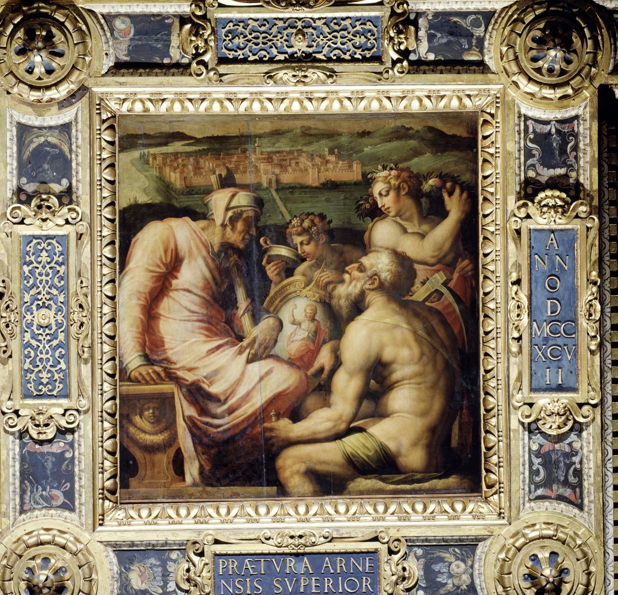 Alegorie vesnice San Giovanni Valdarno ze stropu Salone dei Cinquecento, 1565 (panel) od Giorgio Vasari