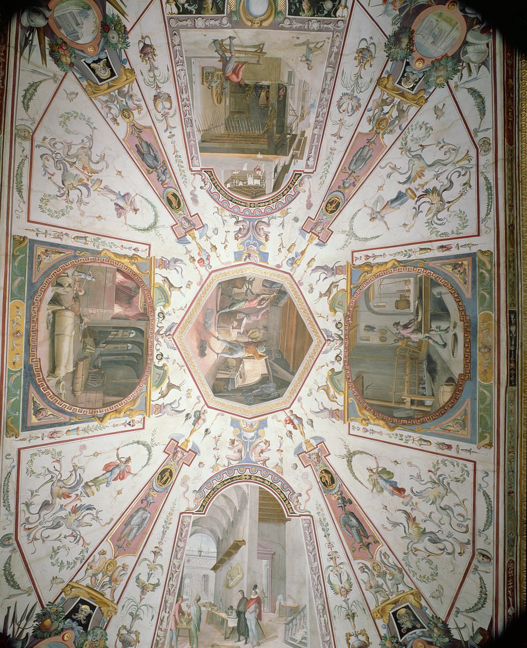 Strop z Vasariho koridoru, 1560-80 od Giorgio Vasari