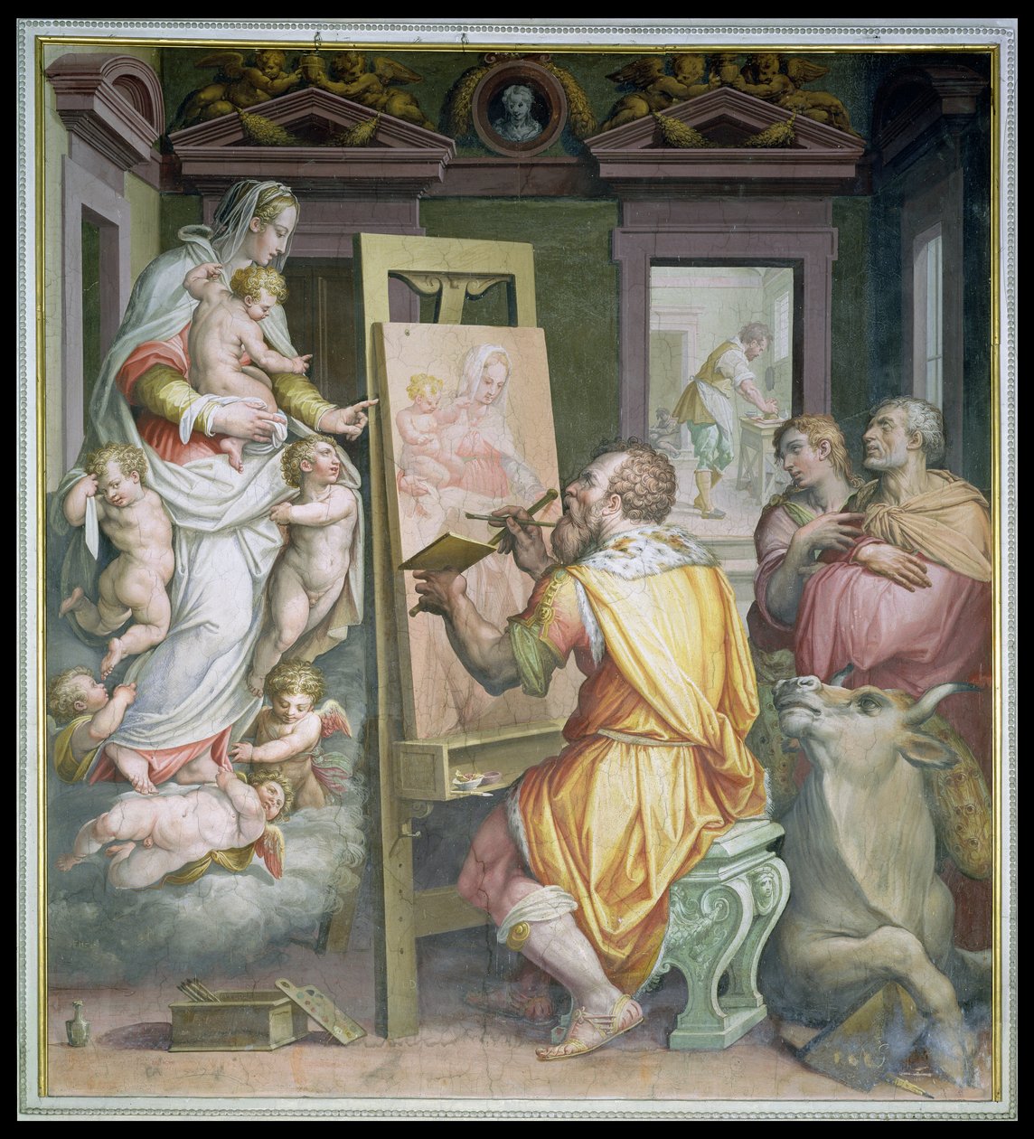 Svatý Lukáš maluje Pannu Marii od Giorgio Vasari