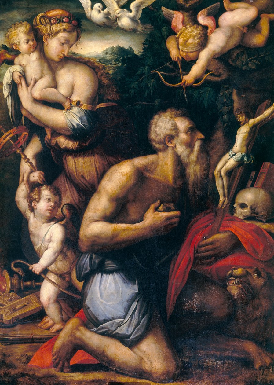Pokušení svatého Jeronýma od Giorgio Vasari
