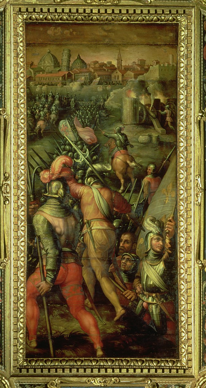 Bitva u Barbagianni ze stropu Salone dei Cinquecento, 1565 (panel) od Giorgio Vasari
