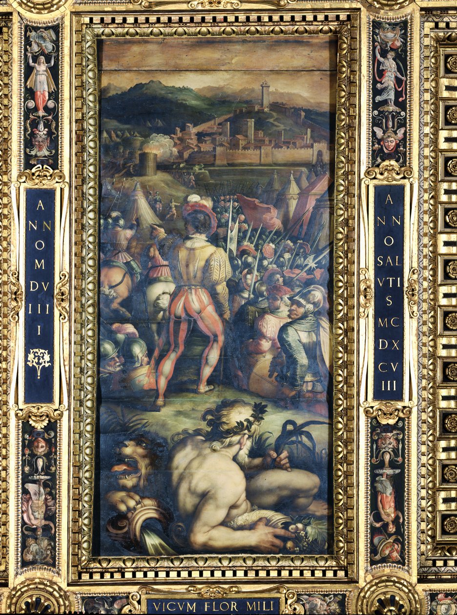 Zachycení Vicopisana ze stropu Salone dei Cinquecento, 1565 (panel) od Giorgio Vasari