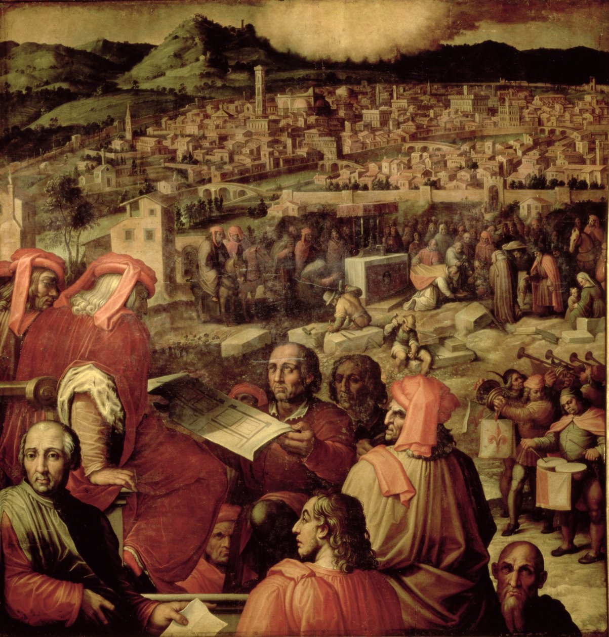 Expanze Florencie ze stropu Salone dei Cinquecento od Giorgio (and workshop) Vasari