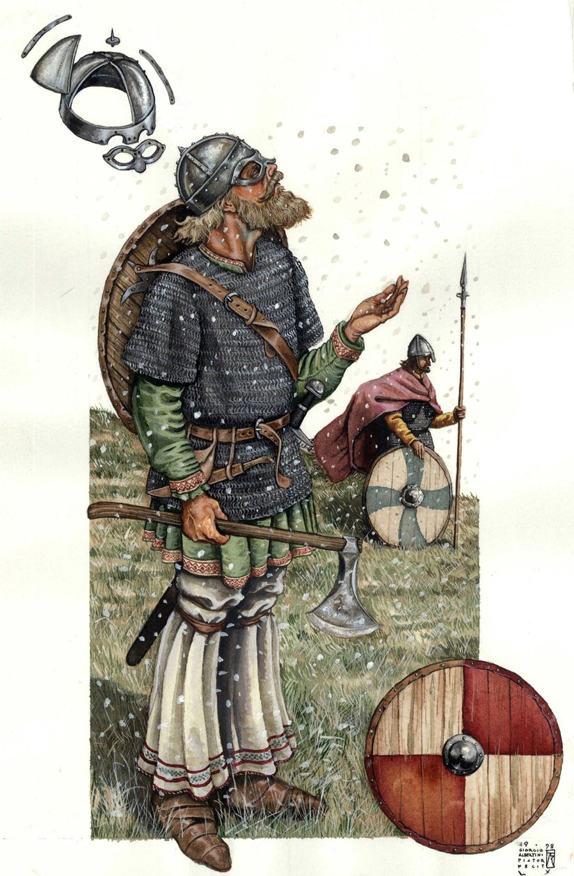 Středověk: Vikingský válečník z 9. století. od Giorgio Albertini