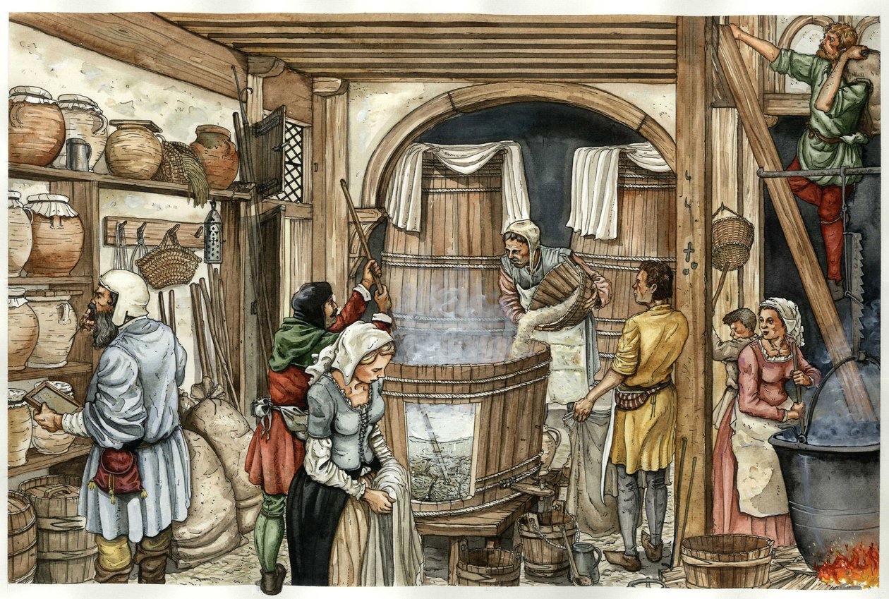 Středověk: továrna na pivo (pivovar) od Giorgio Albertini