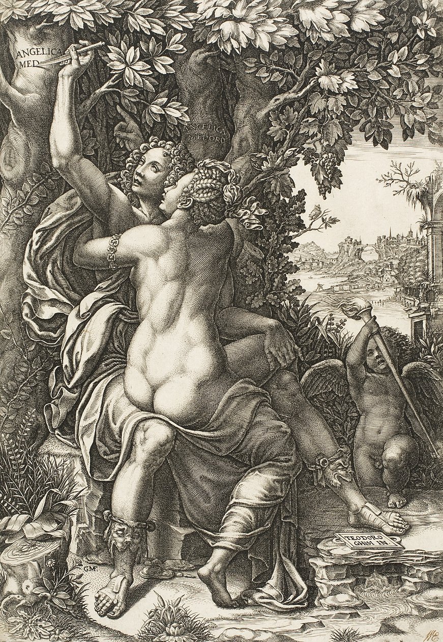 Angelica a Medoro, kolem roku 1570 od Giorgio Ghisi