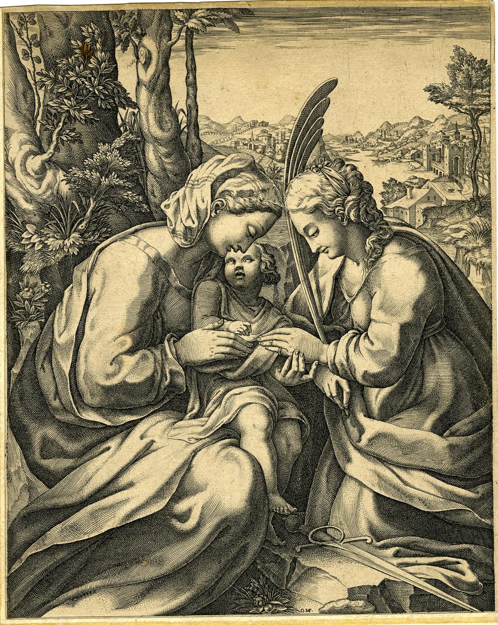 Giorgio Ghisi - Svatba svaté Kateřiny, 1850,0413.130 od Giorgio Ghisi