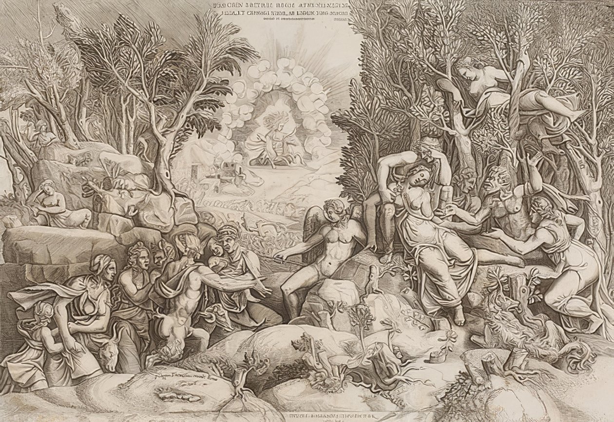 Cephalus truchlí Prokrise (podle kresby Giulio Romano, viz obrázek číslo 27883) od Giorgio Ghisi