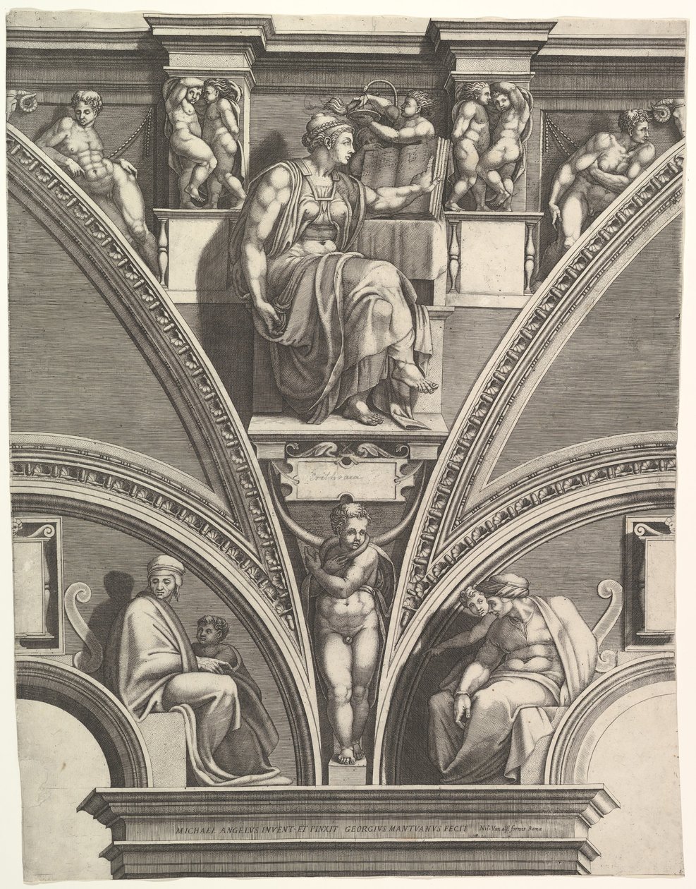 Eritrejská Sibyla, ze série Proroků a Sibyl v Sixtinské kapli, 1570-75. od Giorgio Ghisi