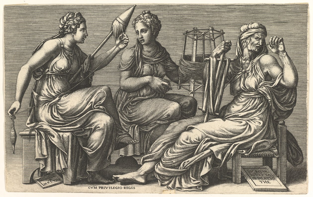 Tři osudy Clotho, Lachesis a Atropos, 1558-59. od Giorgio Ghisi