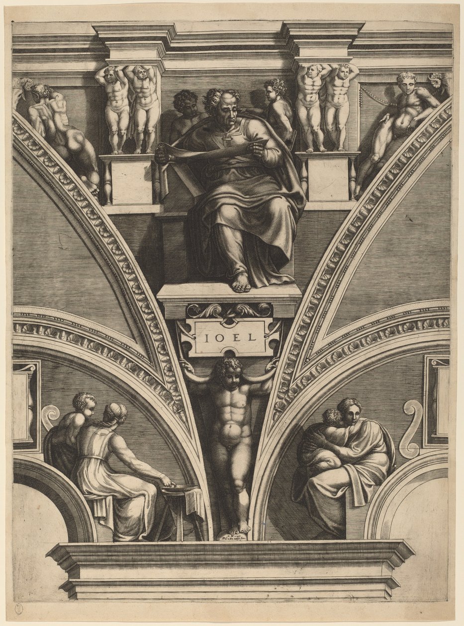 Prorok Joel od Giorgio Ghisi after Michelangelo