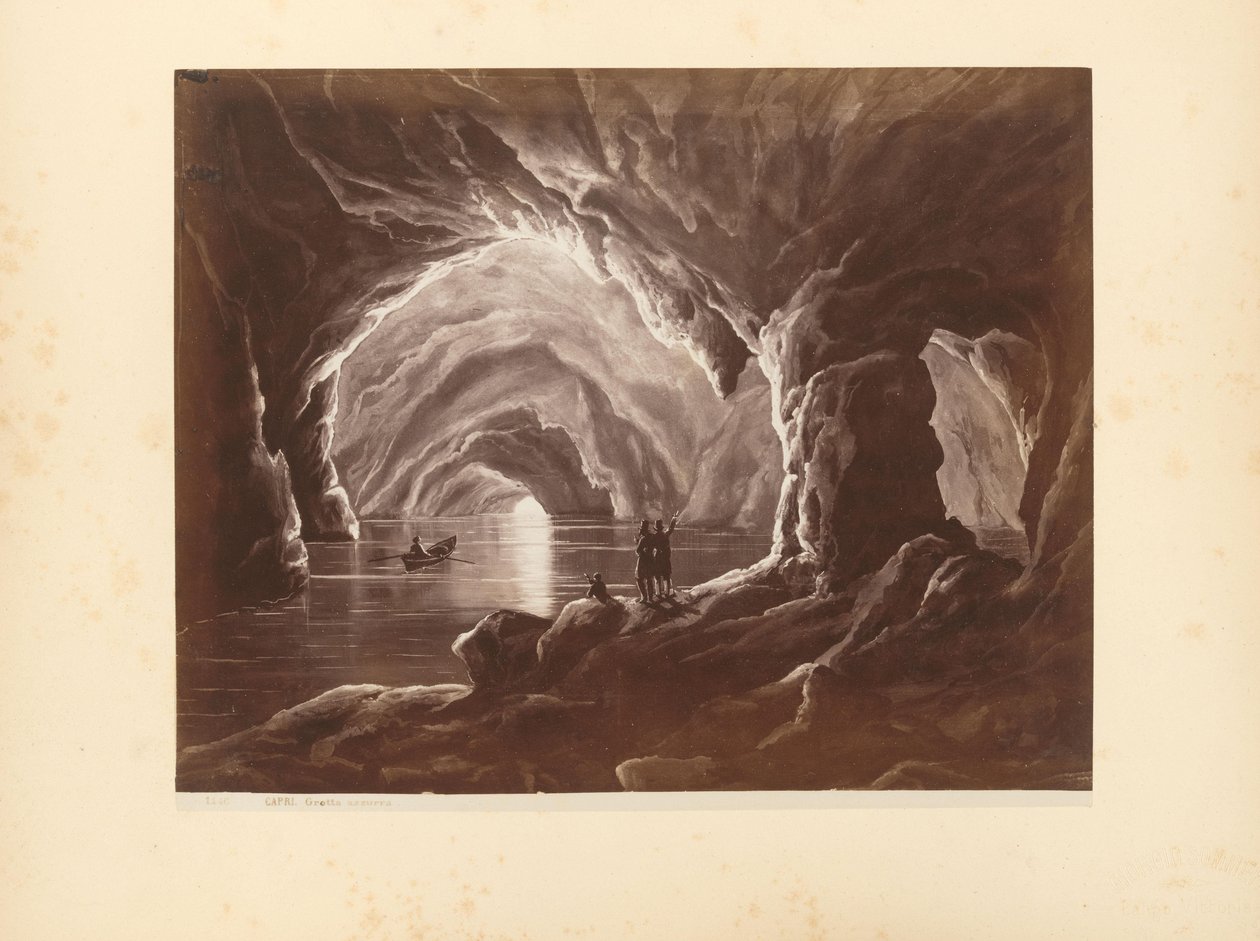 Fotografická reprodukce tisku Grotta Azzurra na Capri od Giorgio Sommer