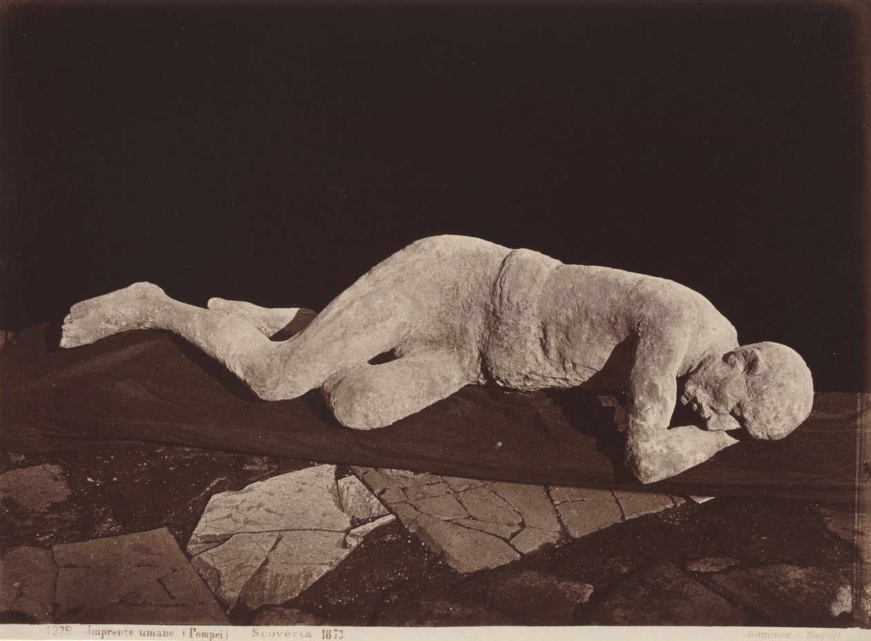 Lidský odlitek, Pompeje,1873 (foto) od Giorgio Sommer