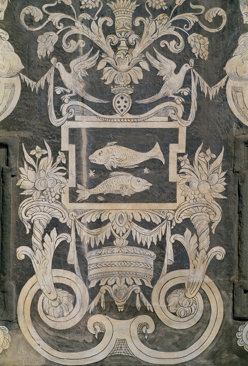 Alegorické postavy a znamení zvěrokruhu, Giorgio Vasari, Tommaso Battista del Verrocchio a Alessandro Forzori, Palazzo dei Cavalieri nebo Palazzo della Carovana, Piazza dei Cavalieri, Pisa, Toskánsko, Itálie od Giorgio Vasari