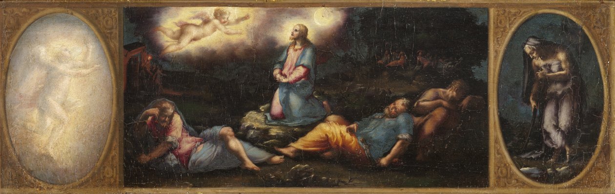 Kristus na Olivové hoře se dvěma alegorickými postavami od Giorgio Vasari