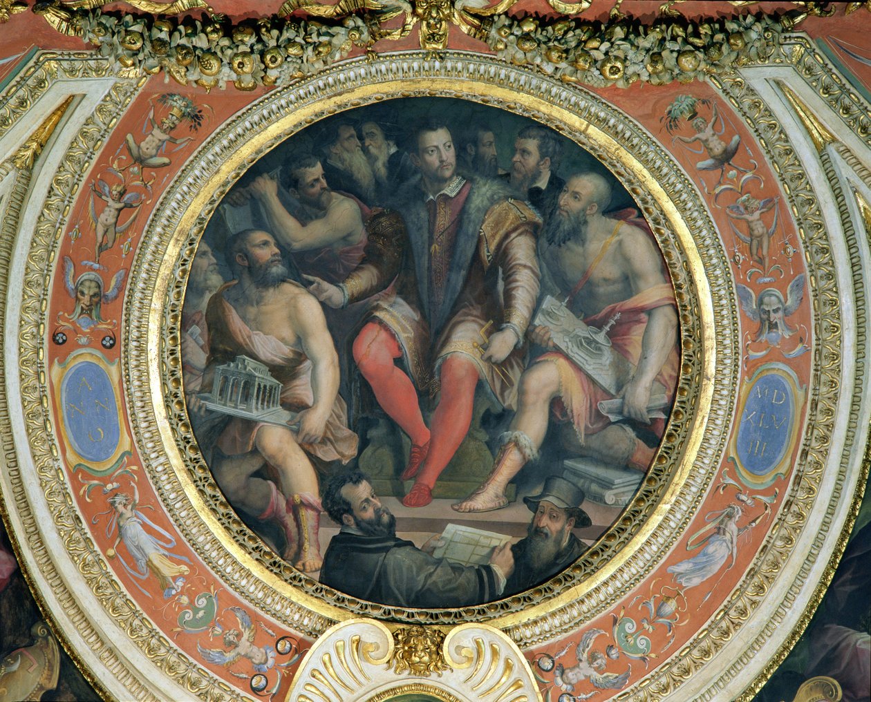 Cosimo I a jeho umělci, ze Sala di Cosimo I (viz také 274607) od Giorgio Vasari