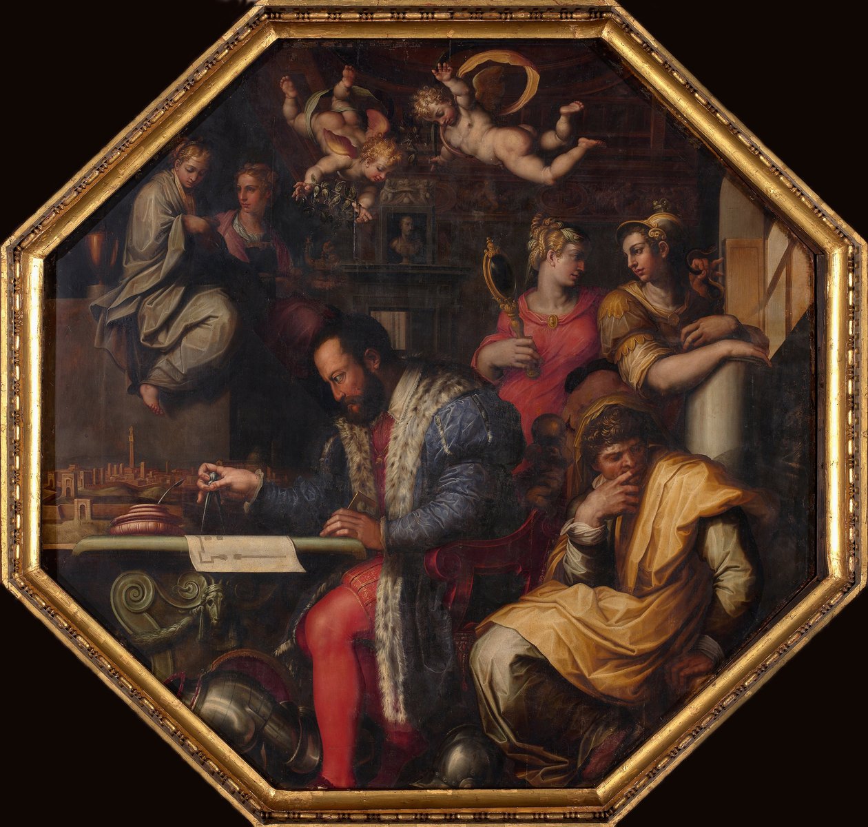 Cosimo studuje dobytí Sieny, 1563-1565 od Giorgio Vasari