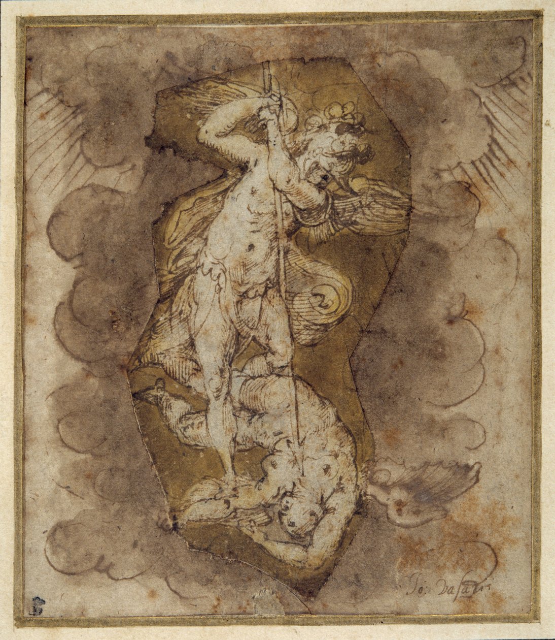 Kresba andělů na klenbě svatého Michala, asi 1511-74 (pero, tuš a wash) od Giorgio Vasari