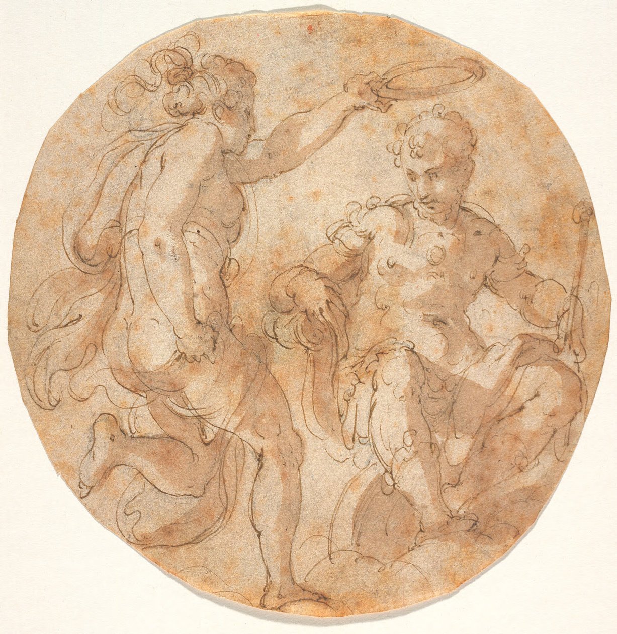Florentia korunující Cosima I. trůnícího na oblacích od Giorgio Vasari