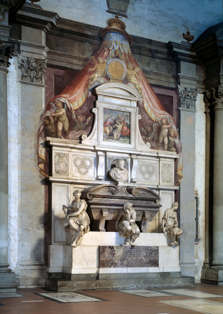 Pohřební pomník na poctu sochaři a architektovi renesančního Michelangela od Giorgio Vasari