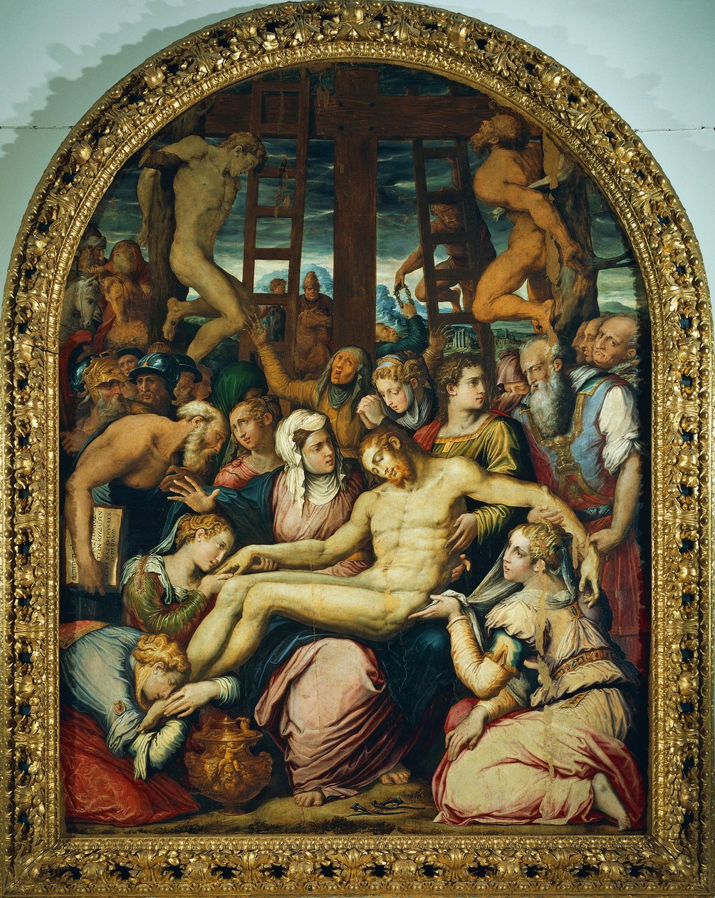 Oplakávání nad mrtvým Kristem sesazeným z kříže, Giorgio Vasari (1511-1574), olej na desce, 295x222 cm. od Giorgio Vasari