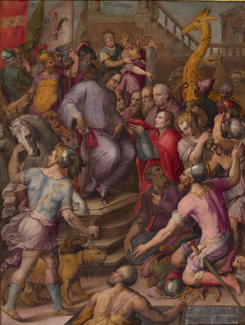 Lorenzo Velkolepý přijímá poctu velvyslanců, 1556-1558 od Giorgio Vasari
