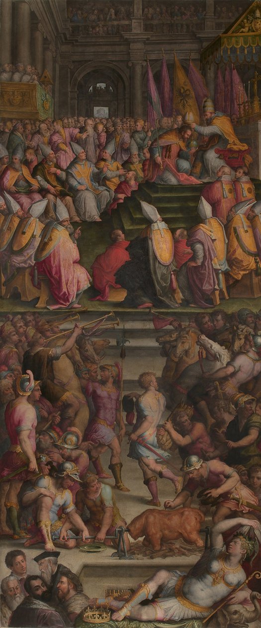 Papež Klement VII korunoval Karla V. v Bologni, 1556-1562 od Giorgio Vasari