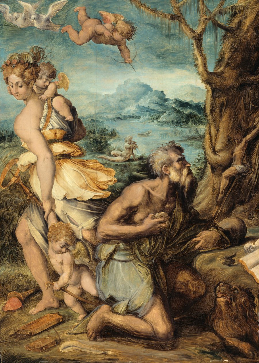 Pokušení svatého Jeronýma od Giorgio Vasari