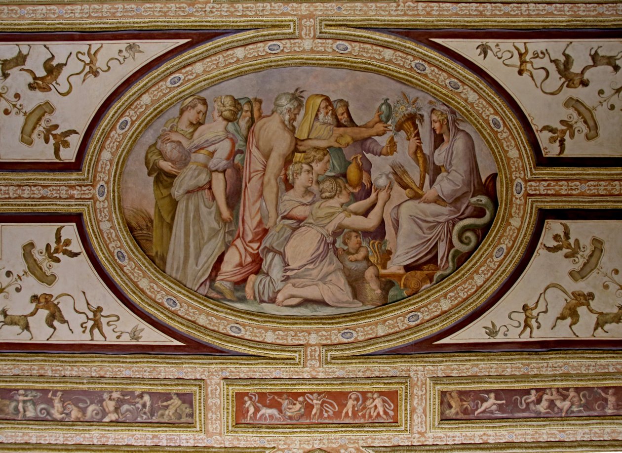 Mýtus o Ceres, detail stropu Altoviti, freska z roku 1553 od Giorgio Vasari