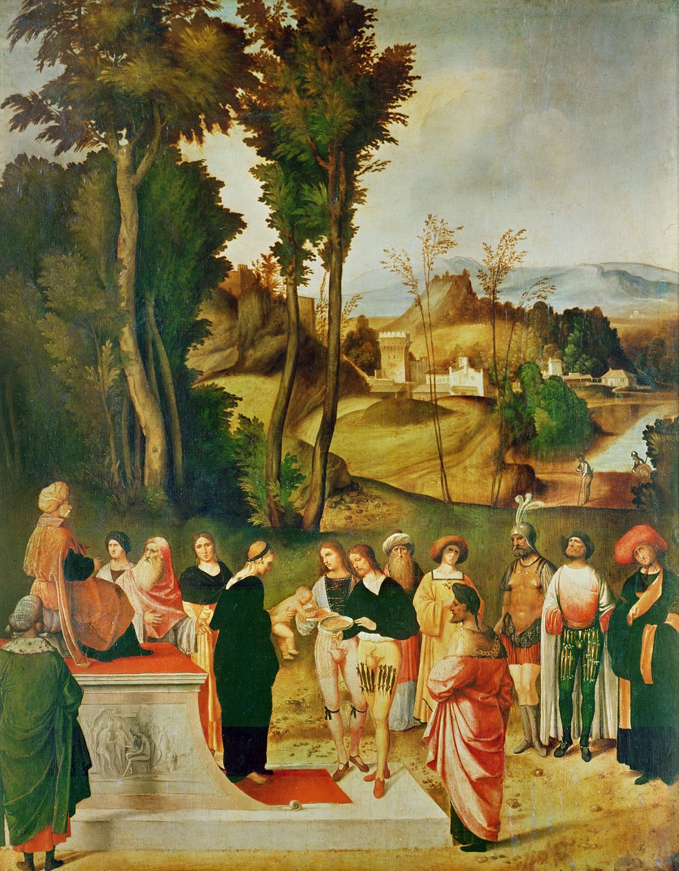 Mojžíš je zkoušen faraonem, kolem 1502-05 od Giorgione da Castelfranco
