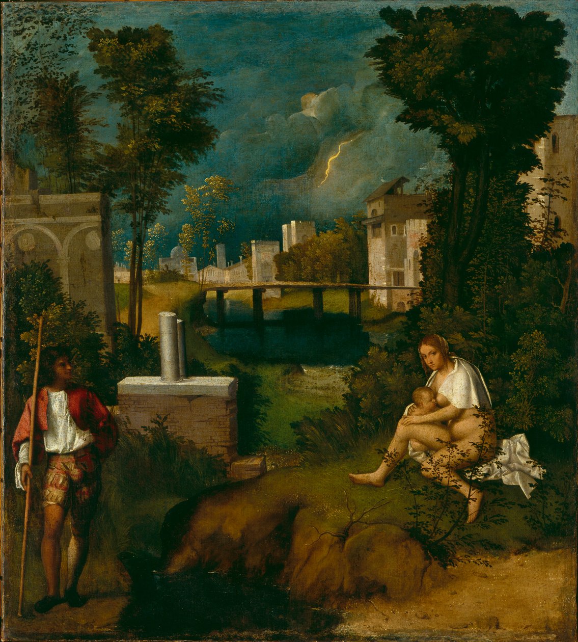 Bouře, kolem roku 1508 od Giorgione da Castelfranco