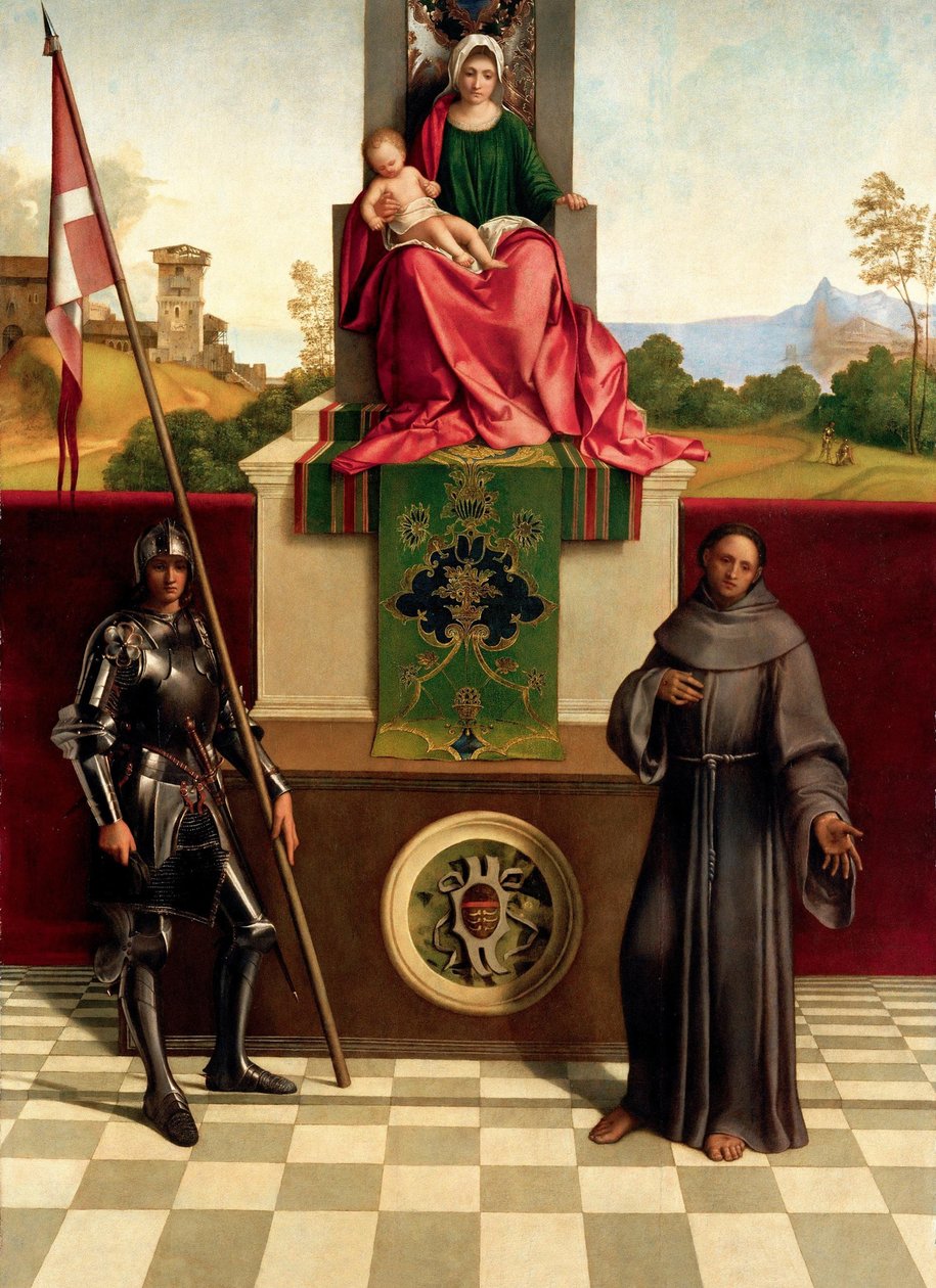 Madonna a dítě mezi svatými Františkem a Nicasiem Castelfranco Madonna, cca 1503-1504. od Giorgione da Castelfranco
