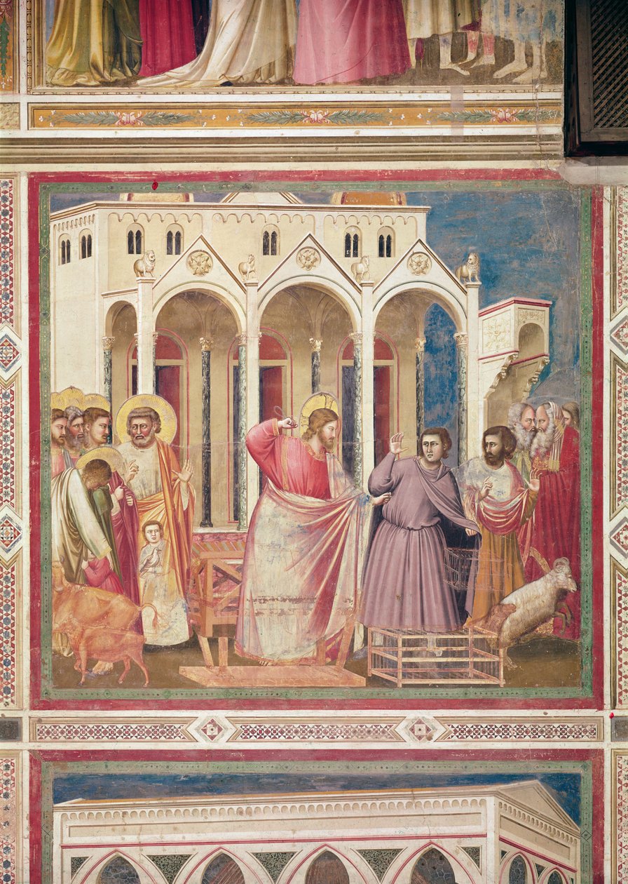 Ježíš vyhání kupce z chrámu, asi 1303-05 od Giotto di Bondone