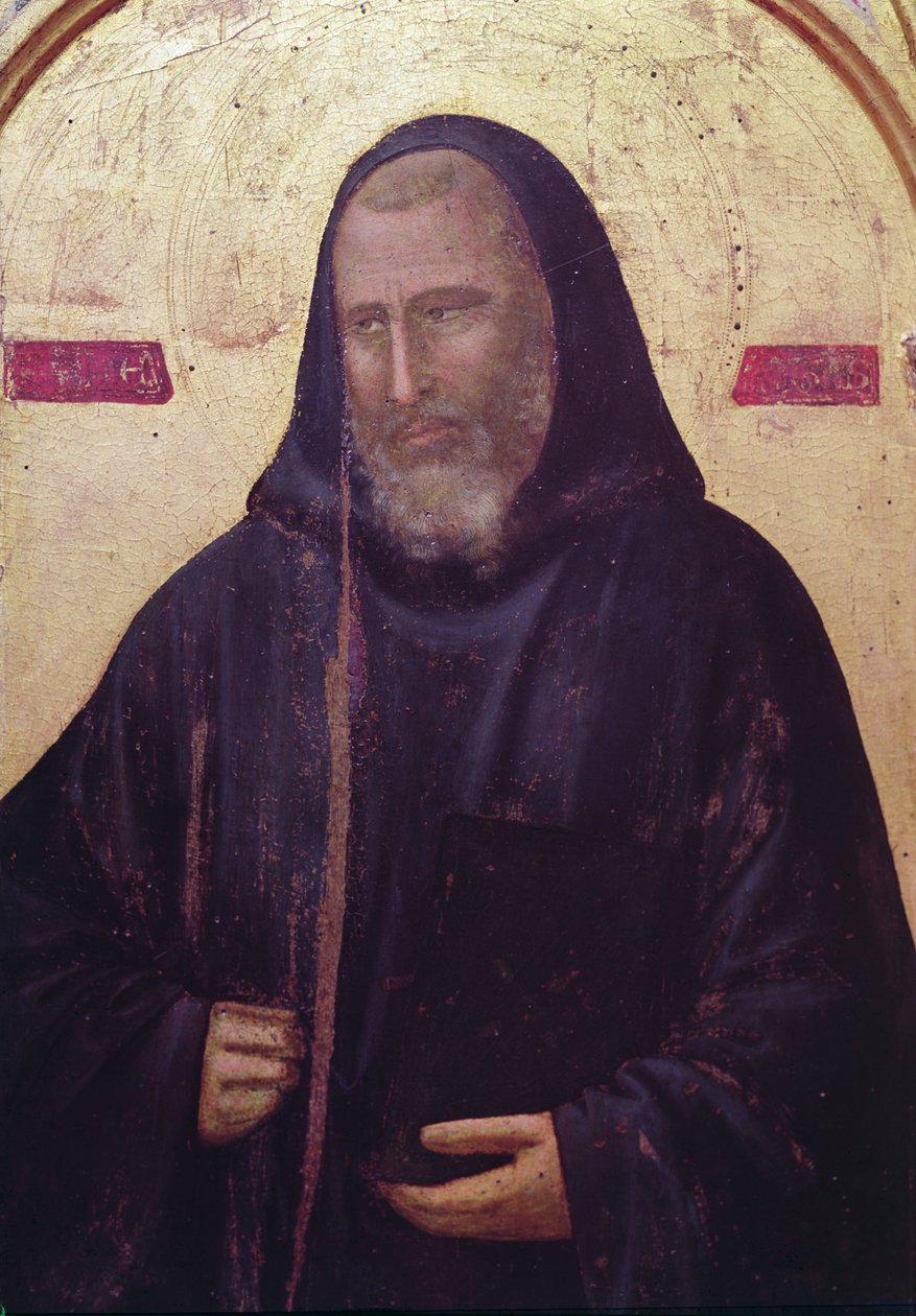 Svatý Benedikt, zcela vpravo panel oltáře Badia, kolem 1301 (tempera na panelu) (detail 50341) od Giotto di Bondone