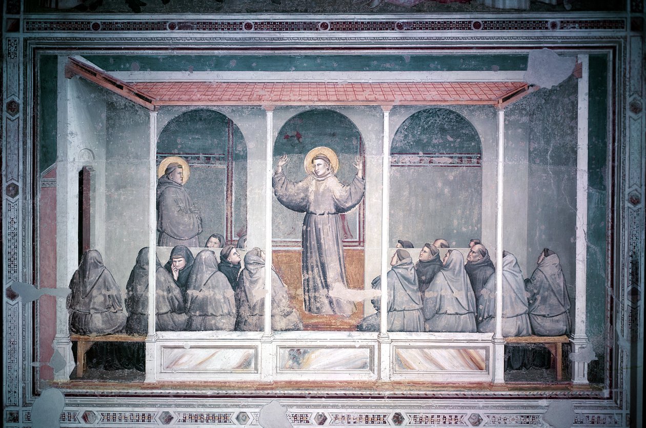 Svatý František se zjevuje svatému Antonínovi v Arles, z Bardiho kaple, kolem roku 1320 od Giotto di Bondone