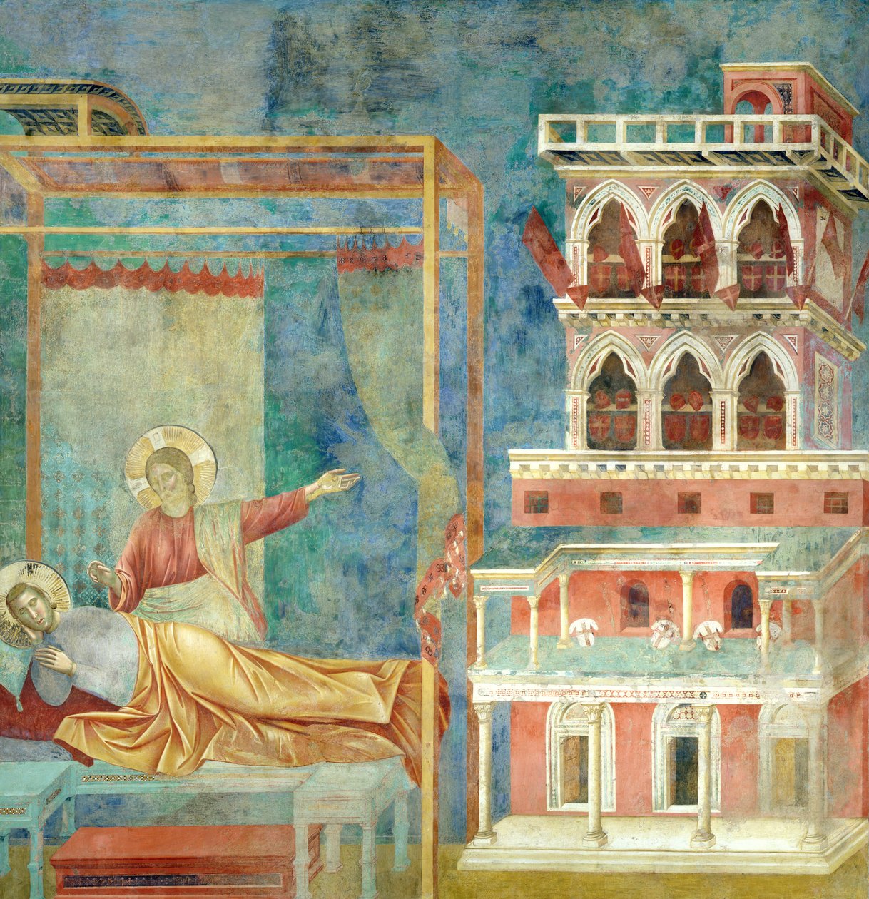 Svatý František sní o paláci plném zbraní, 1297-99 od Giotto di Bondone