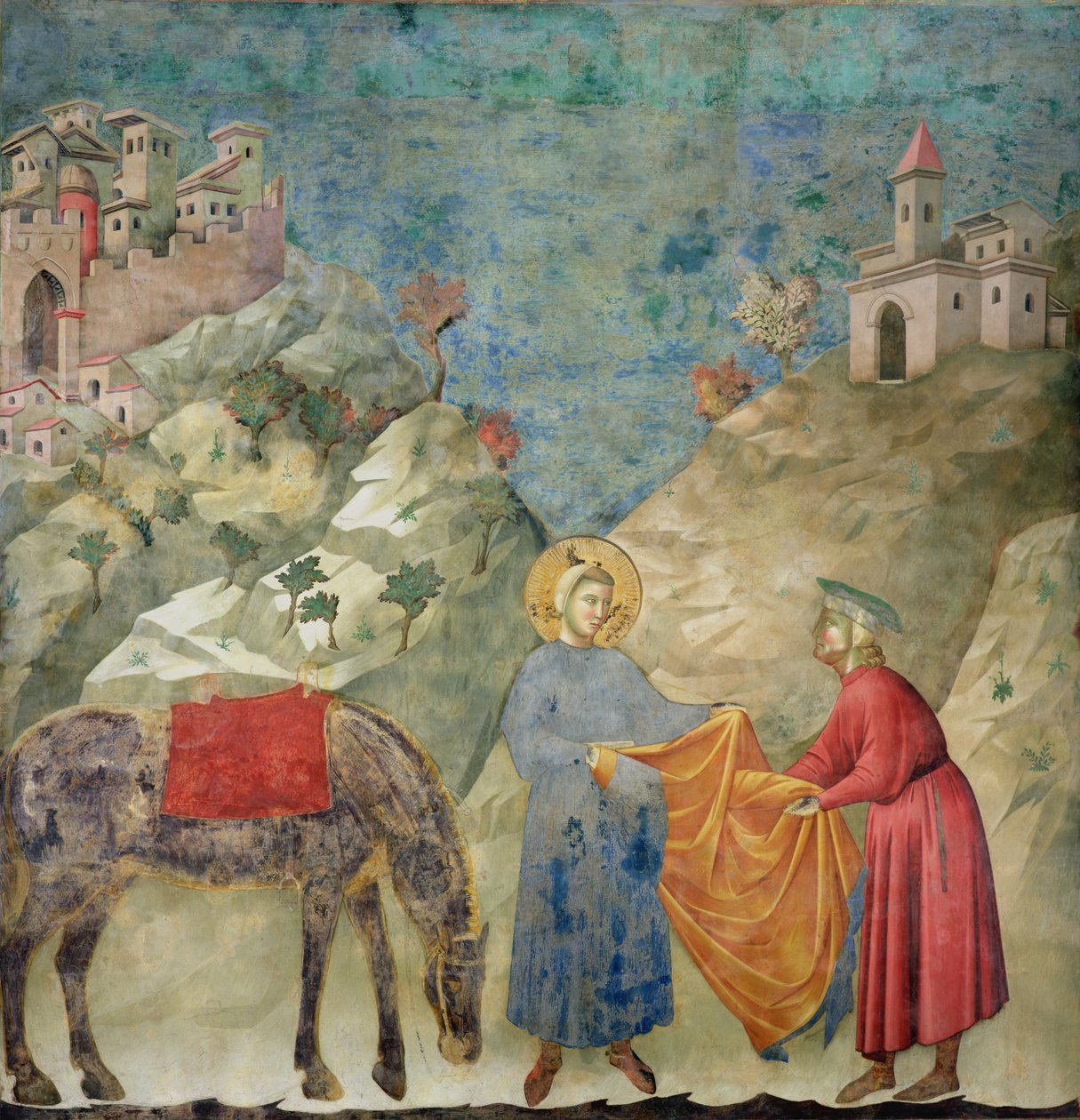 Sv. František dává svůj kabát cizinci, 1296-97 od Giotto di Bondone