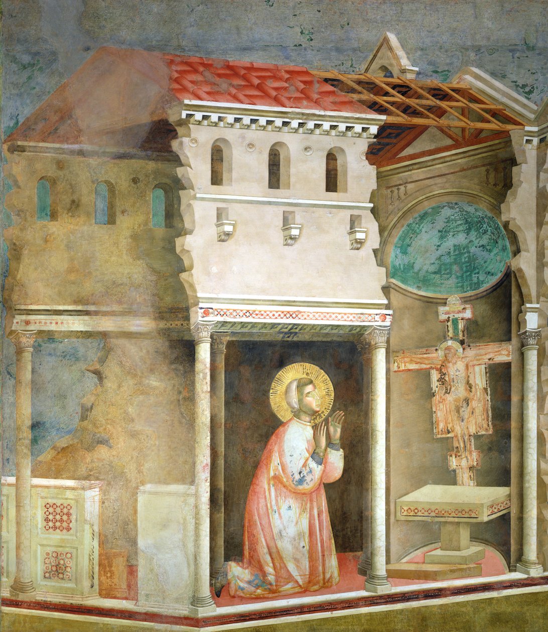 Sv. František se modlí v kostele San Damiano, 1297-99 od Giotto di Bondone