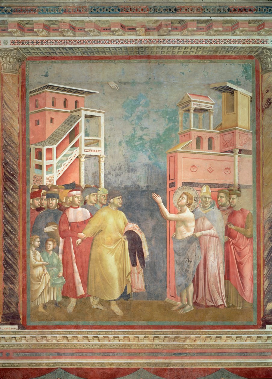 Sv. František se zříká otcovských statků a pozemského bohatství, 1297-99 od Giotto di Bondone
