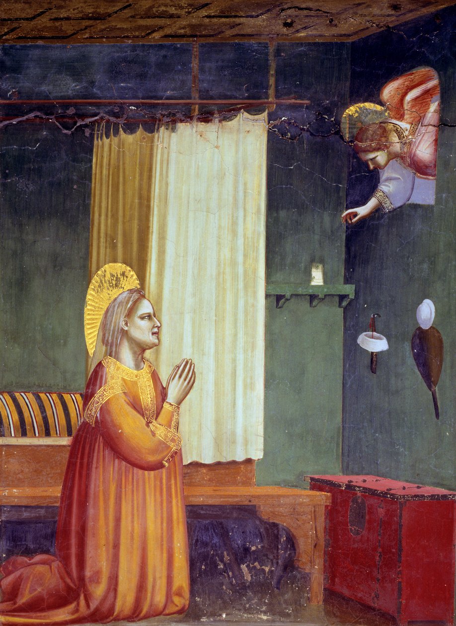 Zvěstování svaté Anně, c.1305 detail fresky z 65226 od Giotto di Bondone