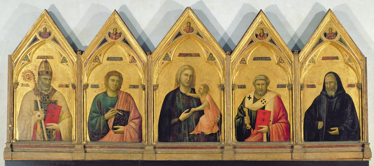 Oltář Badia s Madonou a svatými, kolem 1301 (tempera na panelu) od Giotto di Bondone