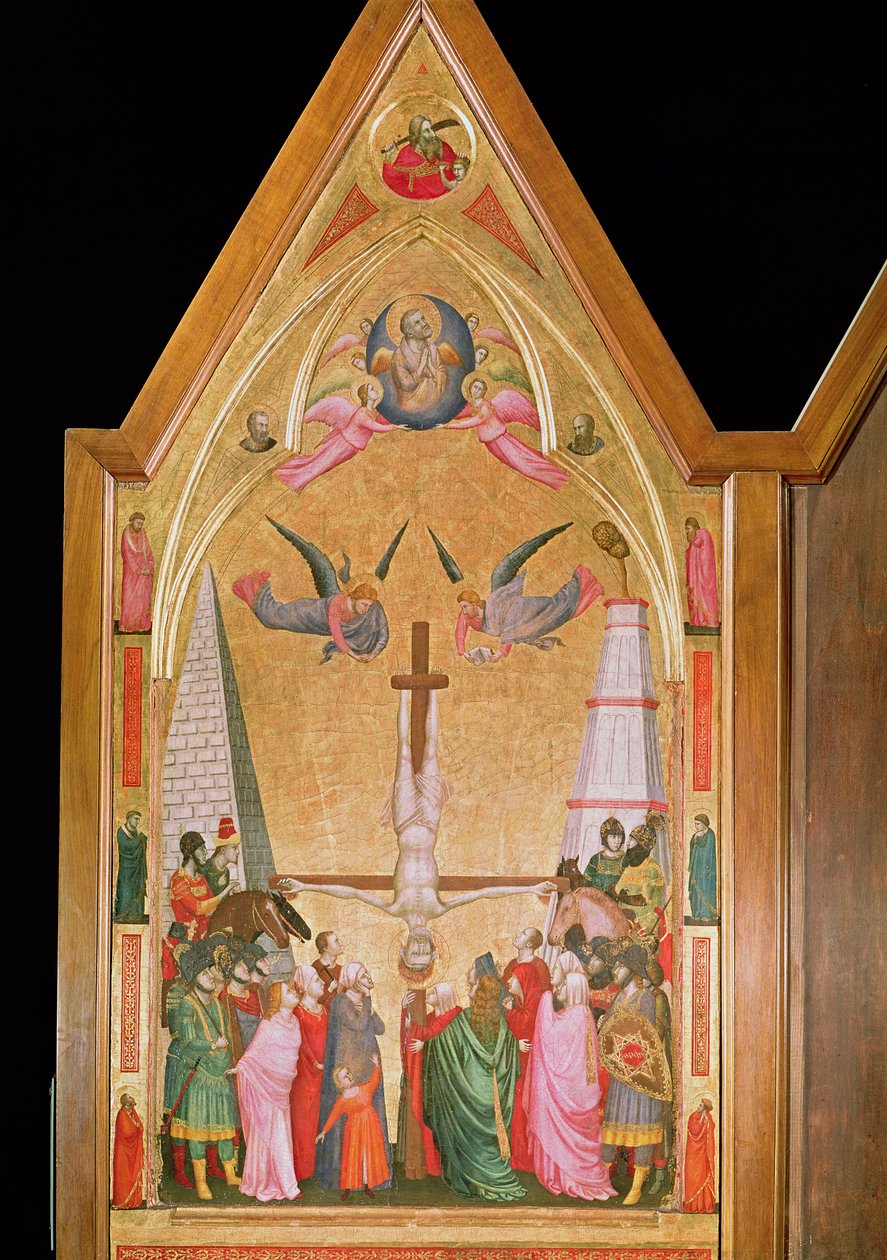 Ukřižování sv. Petra, levý panel ze Stefaneschiho Triptychu, kolem 1320 (tempera na panelu) od Giotto di Bondone