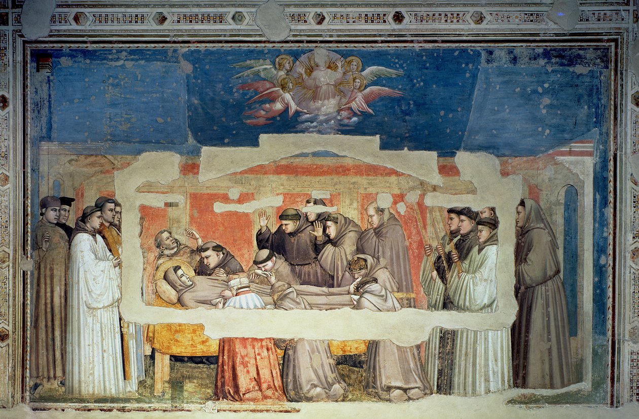 Smrt svatého Františka, z kaple Bardi od Giotto di Bondone