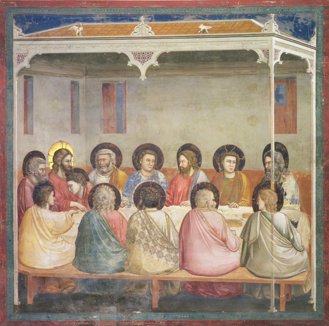 Poslední večeře, kolem roku 1305 od Giotto di Bondone
