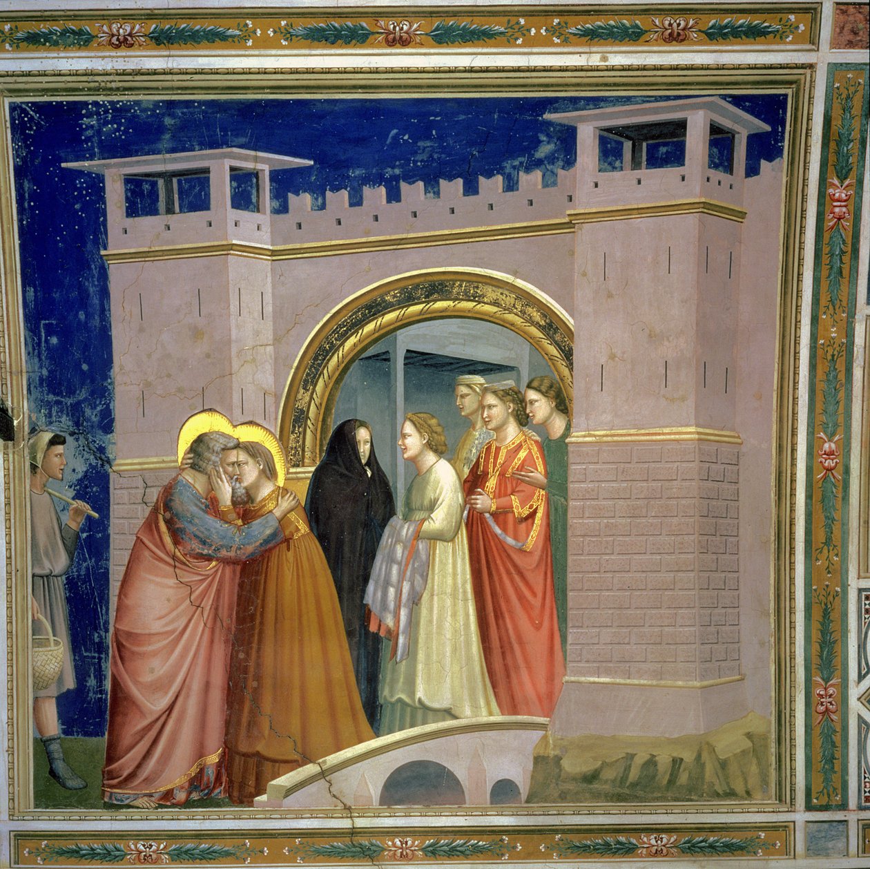 Setkání u Zlaté brány, asi 1305 Brána v Jeruzalémě, asi 1305 od Giotto di Bondone