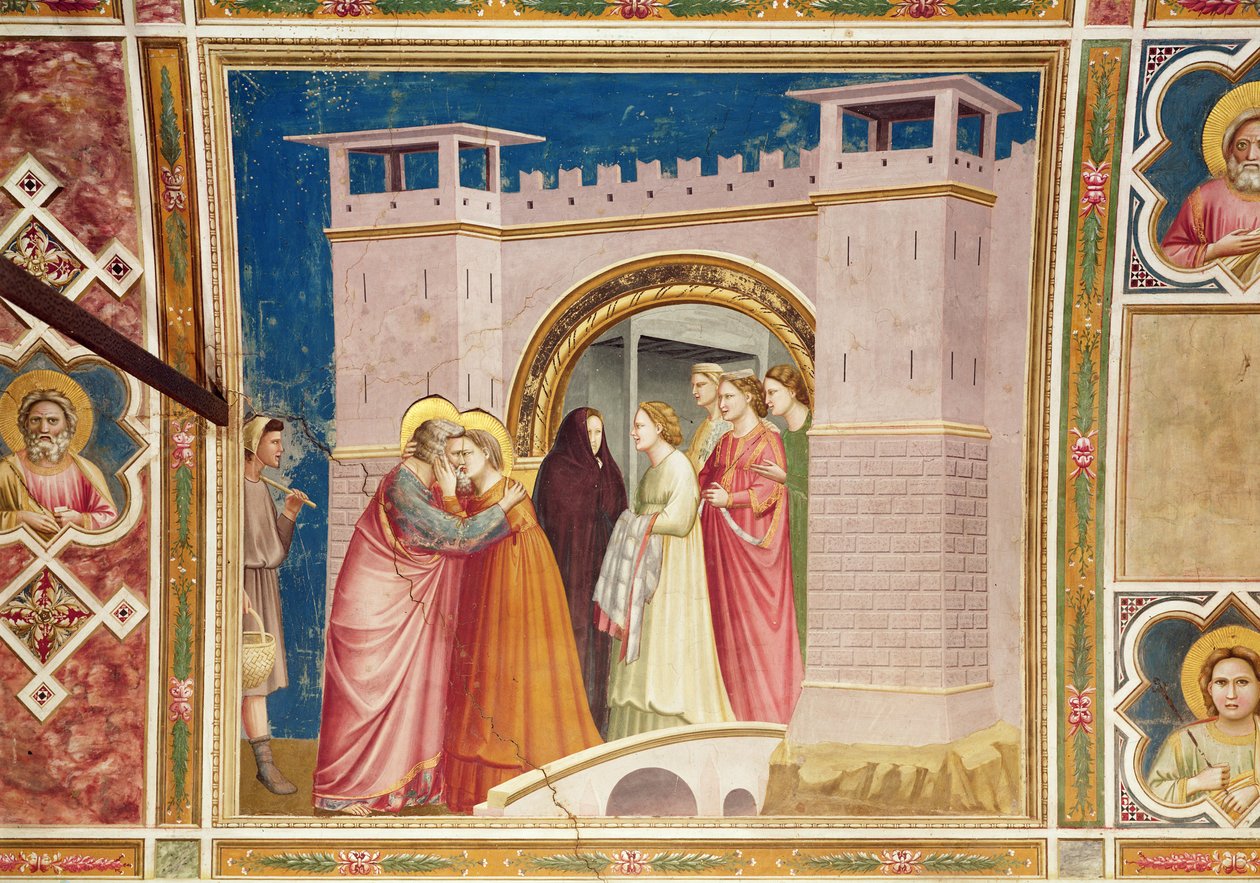 Setkání Joachima a Anny u Zlaté brány, kolem roku 1305 (viz také 102740 a 68796) od Giotto di Bondone