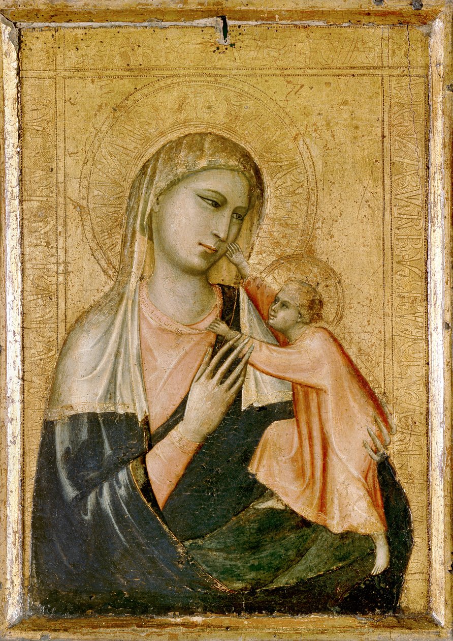 Panna a dítě, 13. století (tempera na panelu) od Giotto di Bondone