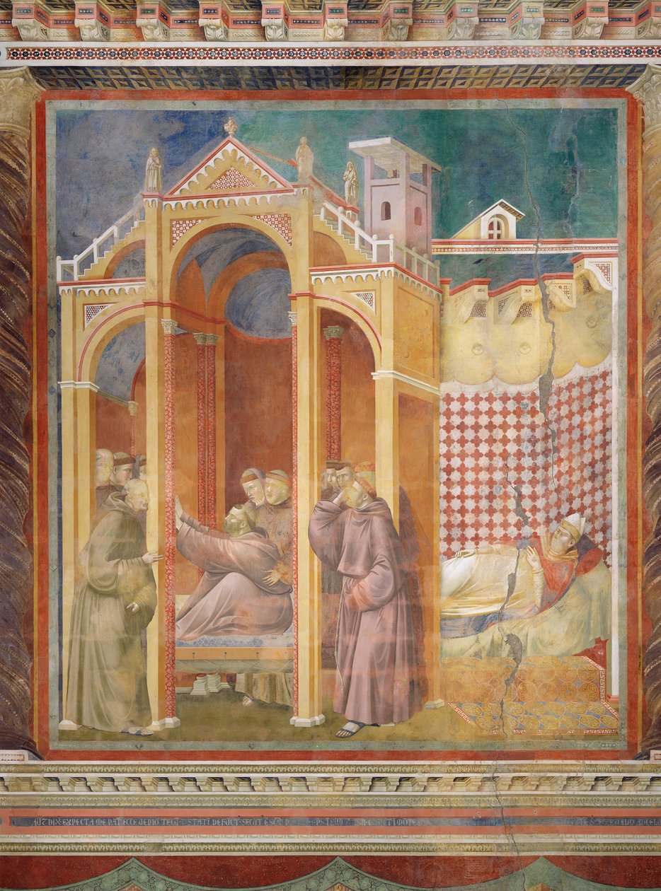 Vize bratra Agostina a biskupa z Assisi, 1297-99 od Giotto di Bondone