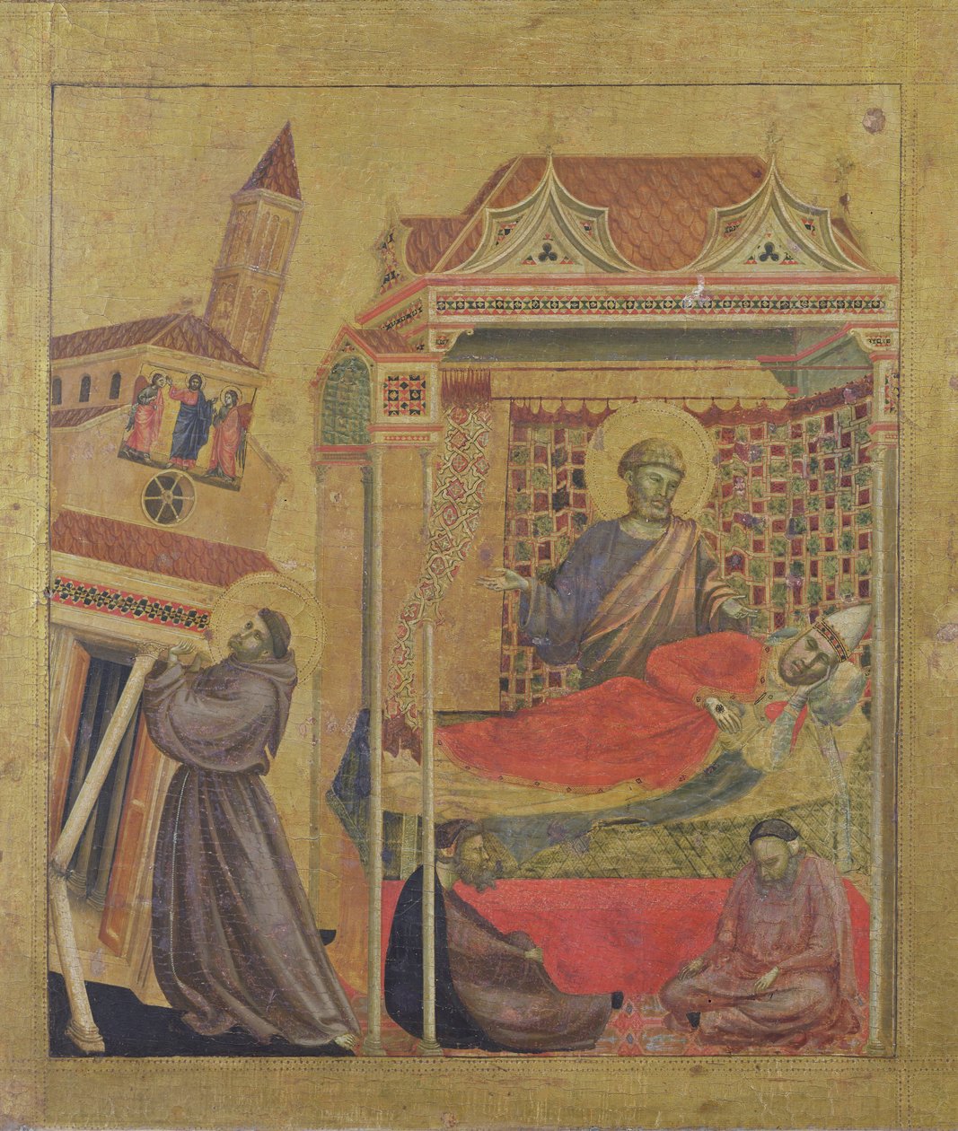 The Vision of Pope Innocent III, c.1295-1300 (tempera na panelu) od Giotto di Bondone