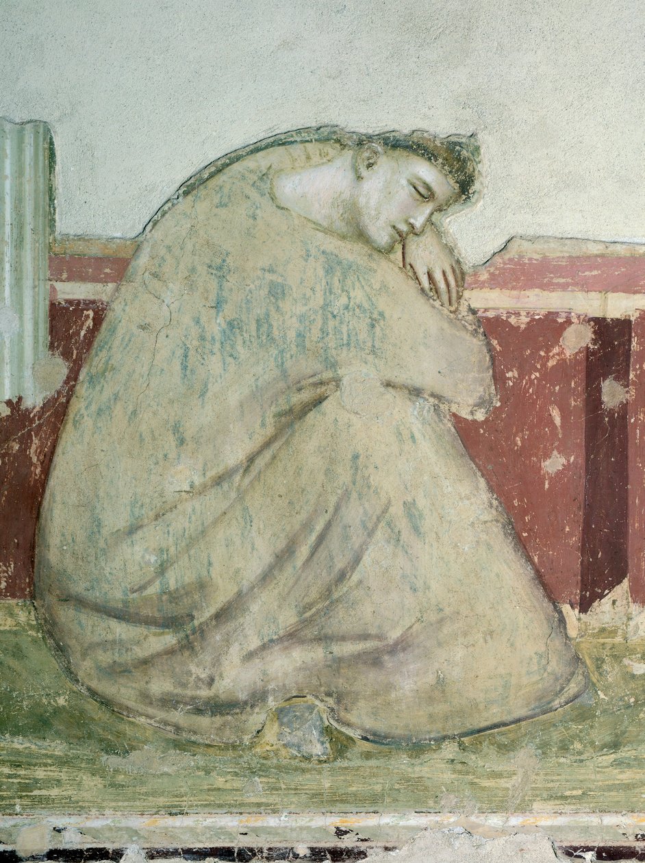 Zjevení svatého Františka svatému Antonínovi, Giotto (1267-1337), freska, Detail, Bazilika Santa Croce, Kaple Bardi, Florencie, 1325-1330 od Giotto (c.1266 1337)